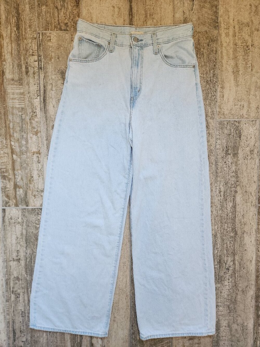 Levi's Women Cinch Baggy Jeans Size 28 Loose Fit High Rise Light Wash 30x30